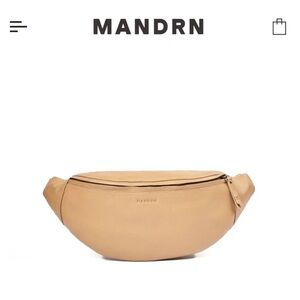 MANDRN Atlas Tan Leather Crossbody Belt Bag